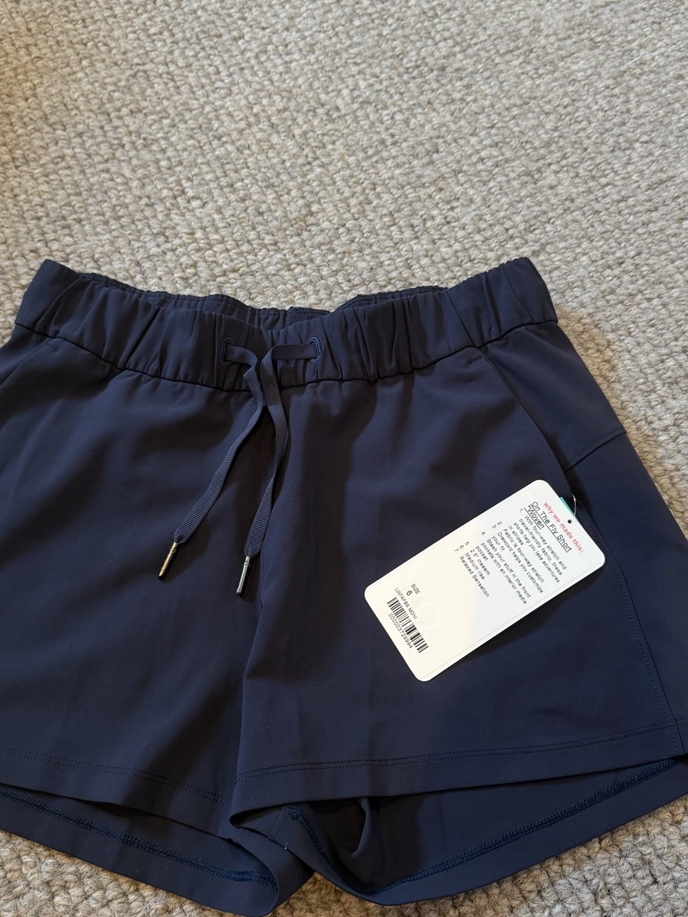 Lululemon In the Fly Women’s Navy Active Drawstring Shorts